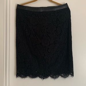 Lace and leather skirt